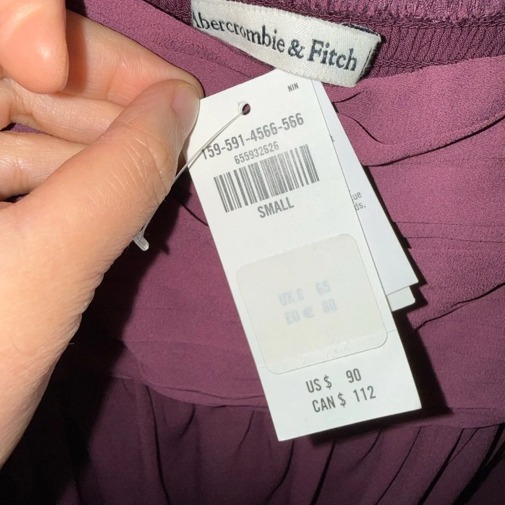 Abercrombie & Fitch Long-Sleeve Square Neck Dress in Mauve - Picture 3 of 3